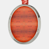 Orange Aztec Muster Ornament Aus Metall (Links)