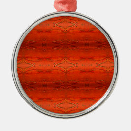 Orange Aztec Muster Ornament Aus Metall