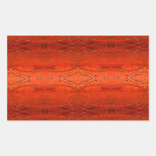 Orange Aztec Muster Rechteckiger Aufkleber (Vorderseite)