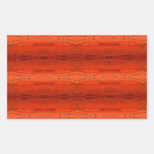 Orange Aztec Muster Rechteckiger Aufkleber
