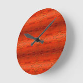 Orange Aztec Pattern Runde Wanduhr (Winkel)
