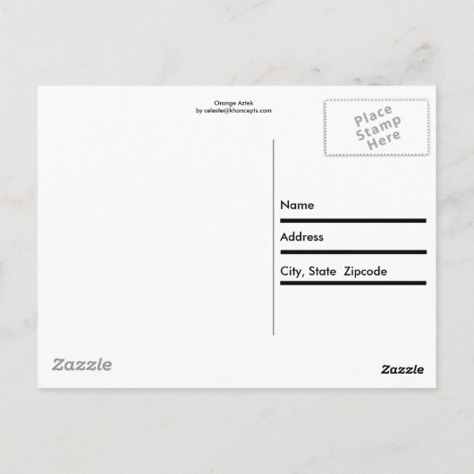 Orange Aztek Postkarte (Rückseite)
