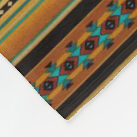 ORANGE aztekischer Druck Fleecedecke (Ecke)