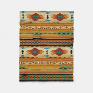 ORANGE aztekischer Druck Fleecedecke