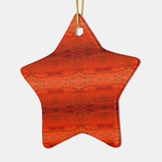 Orange aztekisches Muster Keramikornament (Links)