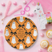 Orange Baby Boo Almost Due Ghosts and Black Bows Pappteller (Party)