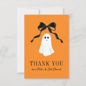 Orange Baby Boo Ghost Halloween Vielen Dank Dankeskarte (Vorderseite)
