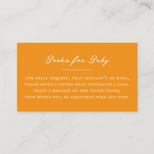 Orange Baby Book Request Begleitkarte (Vorderseite)