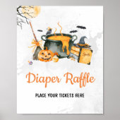Orange Baby braut Hexenwindel-Raffle-Schild Poster (Vorne)