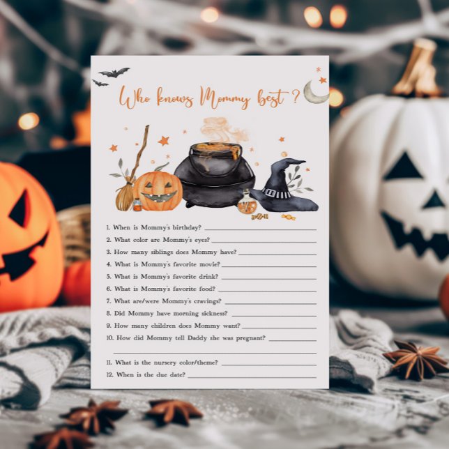 Orange Baby Brewing Wer Mommy Best Game kennt (Baby is Brewing Baby Shower Who knows Mommy Best Game)