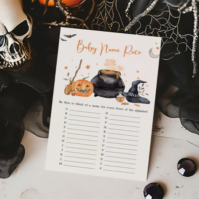 Orange Baby brütet Baby Name Race Game (Baby is Brewing Baby Shower Baby Name Race Game)