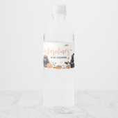 Orange Baby brütet Niedliche Halloween-Kinderdusch Wasserflaschenetikett (Vorderseite)