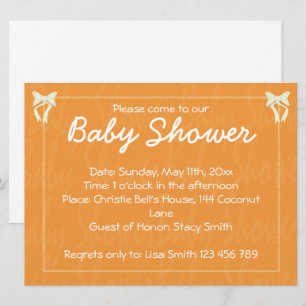 Orange Baby Dusche Einladung