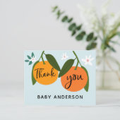Orange Baby Dusche Vielen Dank Postcard Postkarte (Stehend Vorderseite)