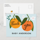 Orange Baby Dusche Vielen Dank Postcard Postkarte (Vorne/Hinten)