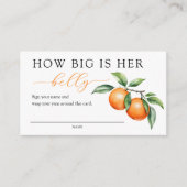 Orange Baby Dusche Wie groß ist ihr Bauchspiel Begleitkarte (Vorderseite)