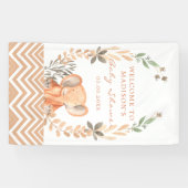 Orange Baby Elephant Baby Dusche Banner (Horizontal)