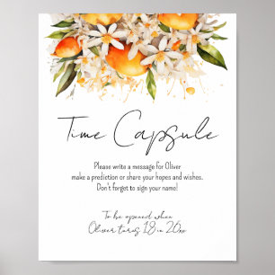 Orange Baby Shower Citrus Time Kapsel Poster