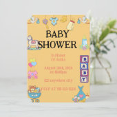 ORANGE BABY SHOWER EINLADUNG (Stehend Vorderseite)