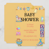 ORANGE BABY SHOWER EINLADUNG (Vorne/Hinten)