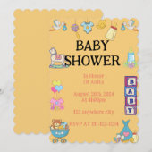 ORANGE BABY SHOWER EINLADUNG (Vorne/Hinten)