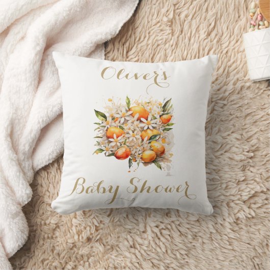 Orange Baby Shower Gender Neutral Citrus Kissen (Decke)