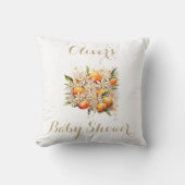 Orange Baby Shower Gender Neutral Citrus Kissen (Vorderseite)