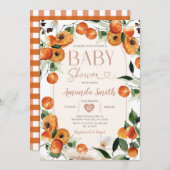 Orange Baby Shower Summer Tropical Citrus Frucht Einladung (Vorne/Hinten)