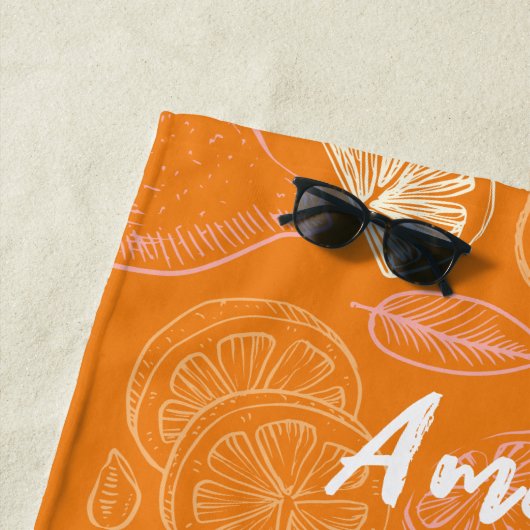 Orange Bachelorette Strandtuch (Beispiel)