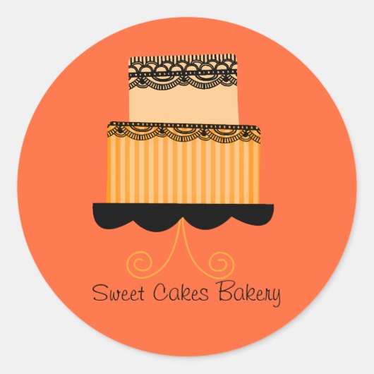 Orange-Bäckereisticker Runder Aufkleber (Vorderseite)