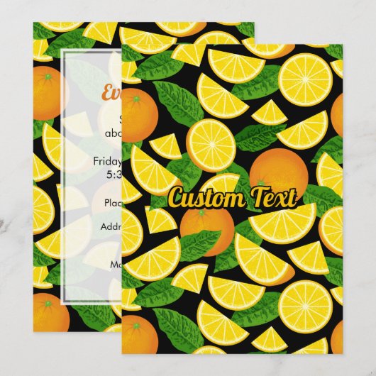 Orange Background Einladung (Vorne/Hinten)