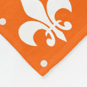 Orange Background Fleur-de-lis Muster Design Fleecedecke (Ecke)