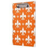 Orange Background Fleur-de-lis Muster Design Klemmbrett (Links)