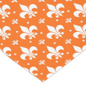 Orange Background Fleur-de-lis Muster Design Kurzer Tischläufer (Ecke)