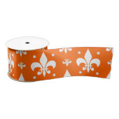 Orange Background Fleur-de-lis Muster Design Satinband (Spule)