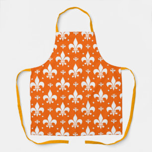 Orange Background Fleur-de-lis Muster Design Schürze