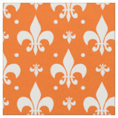 Orange Background Fleur-de-lis Muster Design Stoff (Nahaufnahme)