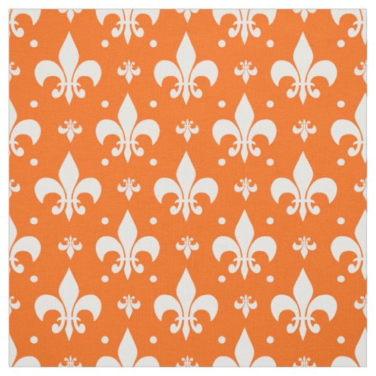Orange Background Fleur-de-lis Muster Design Stoff (Muster)
