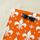 Orange Background Fleur-de-lis Muster Design Strandtuch (Beispiel)