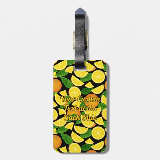 Orange Background Gepäckanhänger (Rückseite vertikal)