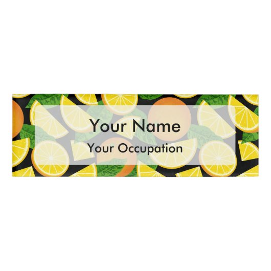 Orange Background Namenschild (Vorderseite)
