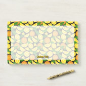 Orange Background Post-it Klebezettel (Auf Schreibtisch)