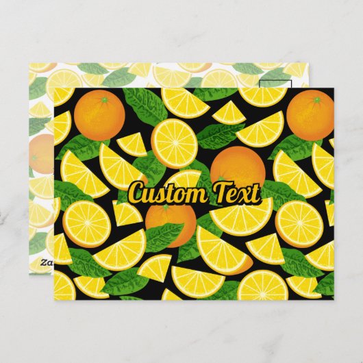 Orange Background Postkarte (Vorne/Hinten)