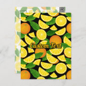 Orange Background Postkarte (Vorne/Hinten)