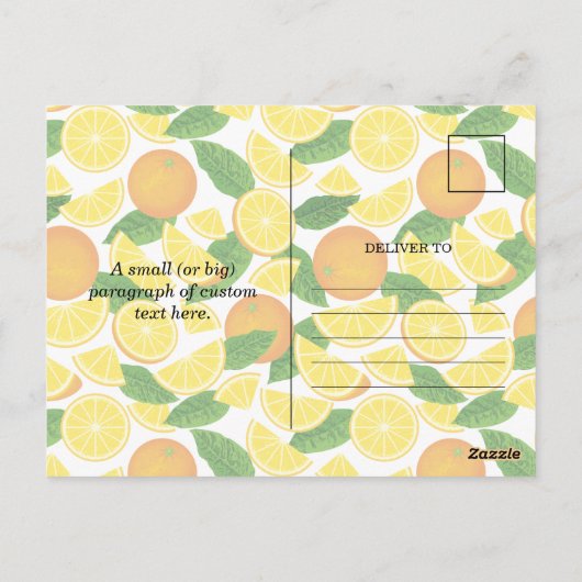 Orange Background Postkarte (Rückseite)