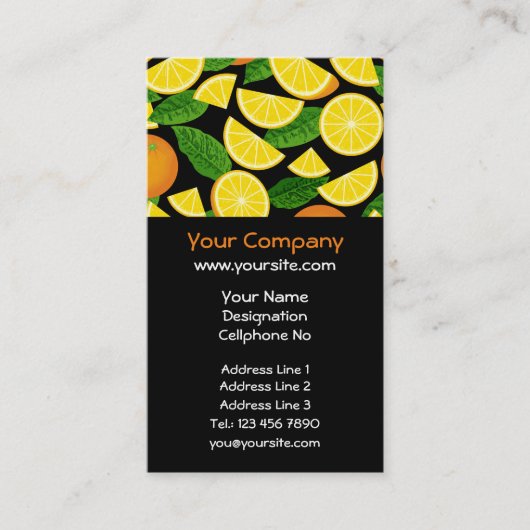 Orange Background Visitenkarte (Vorderseite)