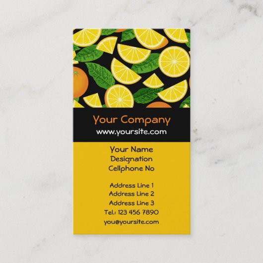 Orange Background Visitenkarte (Vorderseite)