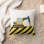 Orange Bagger, Bau-Fahrzeug, für Kinder Kissen (Decke)