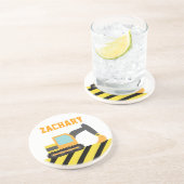 Orange Bagger, Bau-Fahrzeug, für Kinder Untersetzer (Seite)