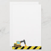 Orange Bagger, Bau-Fahrzeuge, für Kinder Briefpapier (Vorne/Hinten)